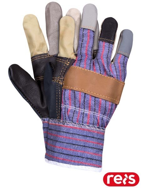 RĘKAWICE OCHRONNE RLKPAS KOLOROWANKA SKÓRA BYDLĘCA 12par