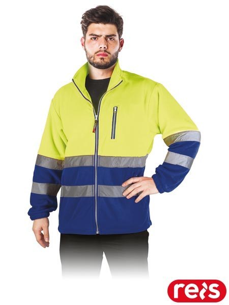 BLUZA OCHRONNA Z POLARU POLSTRIP ŻÓŁTO-NIEBIESKA