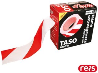TAŚMA OSTRZEGAWCZA DWUSTRONNA BIAŁO-CZERWONA