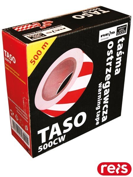 TAŚMA OSTRZEGAWCZA DWUSTRONNA BIAŁO-CZERWONA