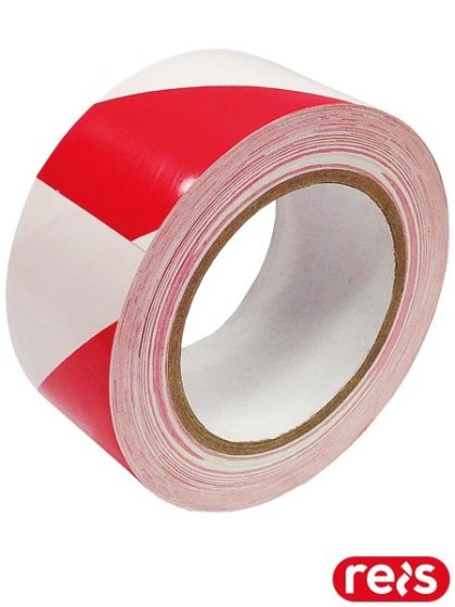 TAŚMA OSTRZEGAWCZA WINYLOWA BIAŁO-CZERWONA