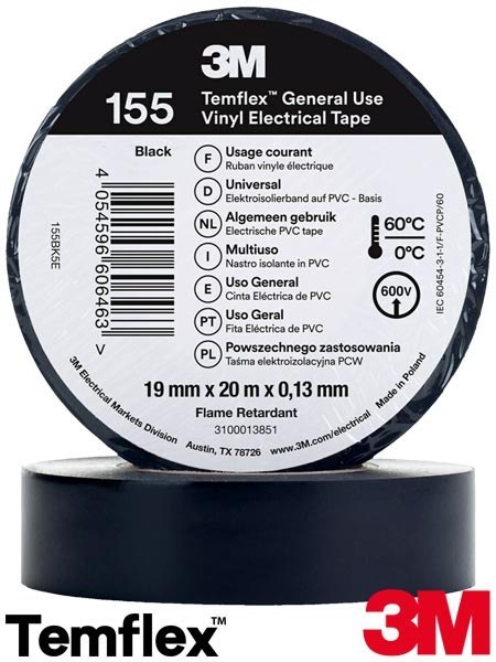 TAŚMA ELEKTROIZOLACYJNA 3M, CZARNA