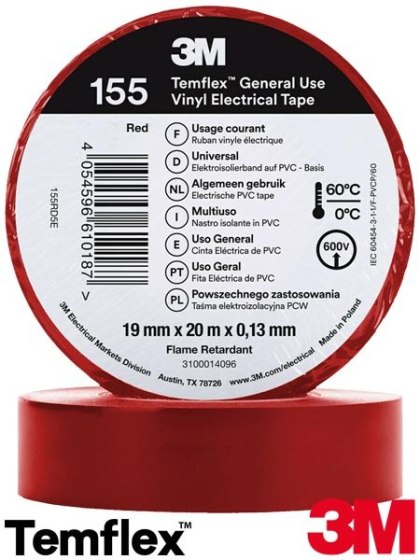 TAŚMA ELEKTROIZOLACYJNA 3M, CZERWONA