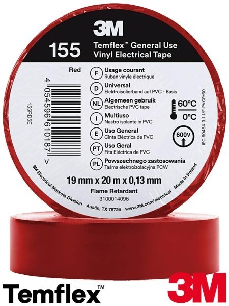 TAŚMA ELEKTROIZOLACYJNA 3M, CZERWONA