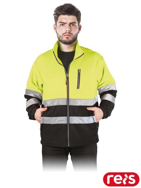 BLUZA OCHRONNA Z POLARU POLSTRIP ŻÓŁTO-CZARNA