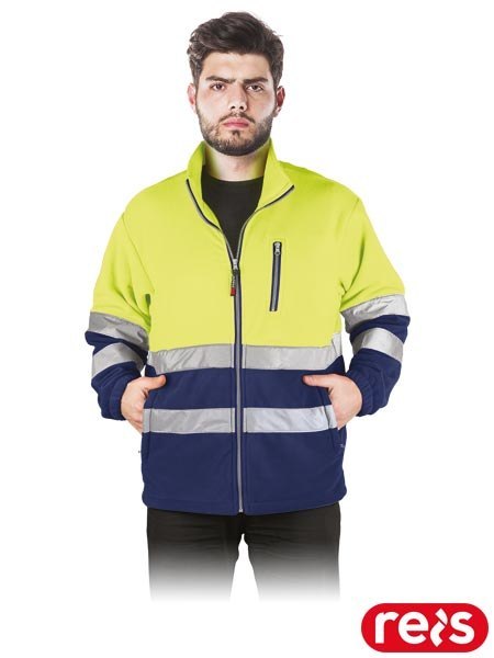 BLUZA OCHRONNA Z POLARU POLSTRIP ŻÓŁTO-GRANATOWA