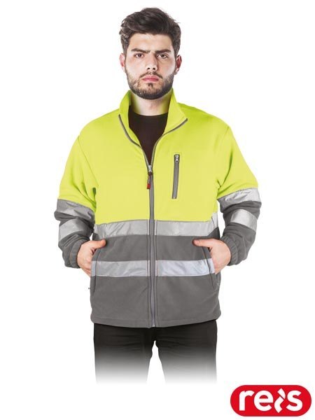 BLUZA OCHRONNA Z POLARU POLSTRIP ŻÓŁTO-SZARA
