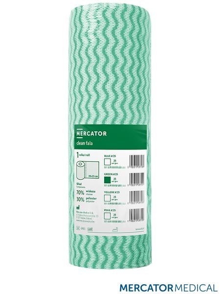 CZYŚCIWO FALA CLEAN Z WŁÓKNINY WISKOZOWO-POLIESTROWEJ ZIELONE