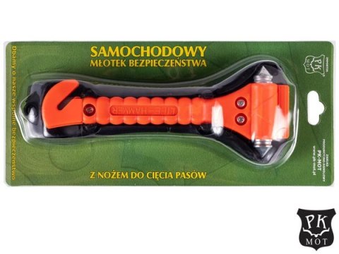 MŁOTEK BEZPIECZEŃSTWA DO WYBIJANIA SZYB SAMOCHODOWYCH
