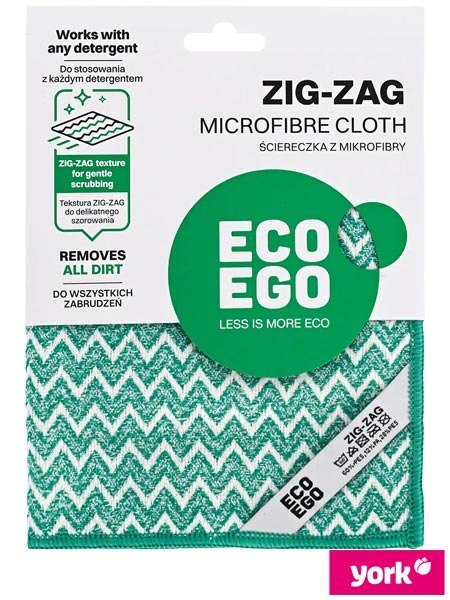 ŚCIERECZKA Z MIKROFIBRY ZIG-ZAG ZIELONO-BIAŁA