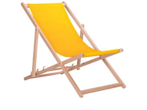 LEŻAK DREWNIANY ŻÓŁTY