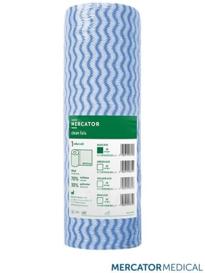 CZYŚCIWO FALA CLEAN Z WŁÓKNINY WISKOZOWO-POLIESTROWEJ NIEBIESKIE