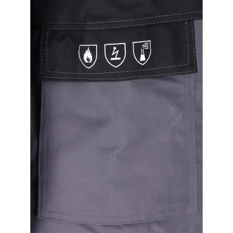 BLUZA OCHRONNA ANTYELEKTROSTATYCZNA TRUDNOPALNA WINSAFE OCIEPLANA, CHRONIĄCA PRZED CIEKŁYMI CHEMIKALIAMI