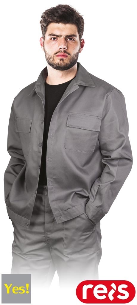 BLUZA OCHRONNA YES-J ZAKOŃCZONA ŚCIĄGACZEM SZARA