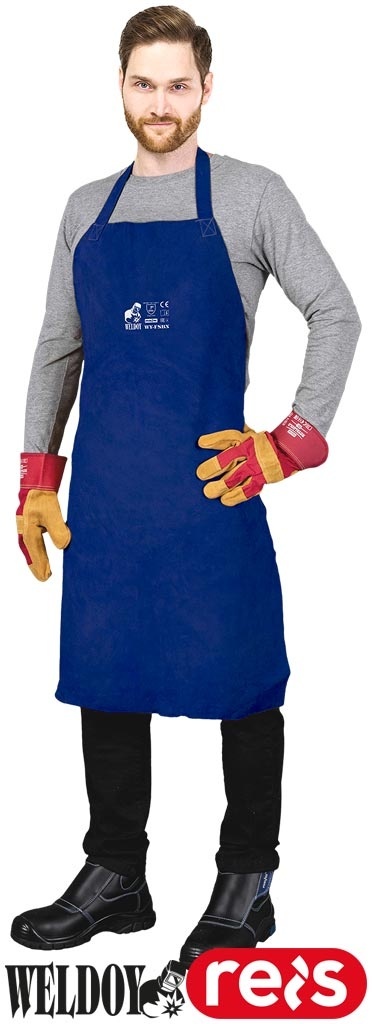 FARTUCH OCHRONNY SKÓRZANY DLA SPAWACZY NIEBIESKI