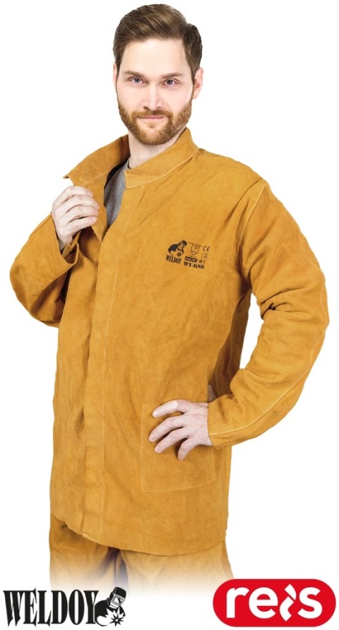 KURTKA OCHRONNA SKÓRZANA DLA SPAWACZY