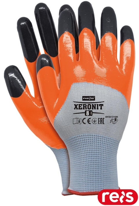 RĘKAWICE OCHRONNE XERONIT POWLEKANE NITRYLEM TYPU SMOOTH, 12PAR