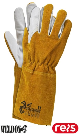 RĘKAWICE OCHRONNE SPAWALNICZE YELLOWBEE SKÓRA BYDLĘCA DWOINA I KOZIA SKÓRA LICOWA, NICI Z KEVLARU