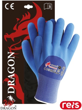 RĘKAWICE OCHRONNE OCIEPLANE WINHALF GRANATOWO-NIEBIESKIE SPIENIONY LATEKS, MAGAZYNY CHŁODNIE, 6PAR