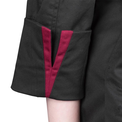 BLUZA KUCHARSKA OCHRONNA VOLTA ZAPINANA NA ZATRZASKI DAMSKA CZARNA