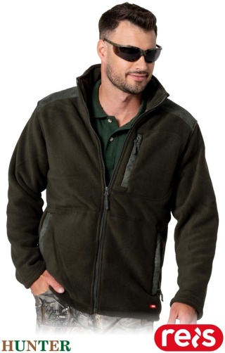 BLUZA Z POLARU OCHRONNA WALD DZIANINA POLAROWA, STÓJKA, ZAMEK