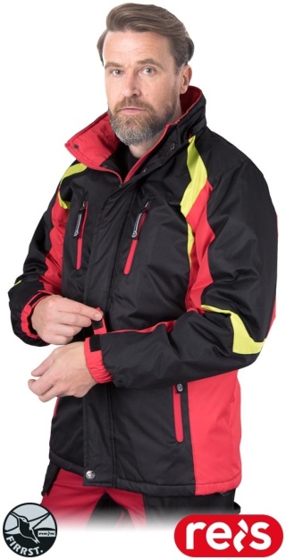 KURTKA OCHRONNA OCIEPLANA WILSSON POLAR ODPINANY KAPTUR CZERWONO-CZARNA