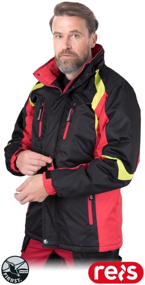 KURTKA OCHRONNA OCIEPLANA WILSSON POLAR ODPINANY KAPTUR CZERWONO-CZARNA