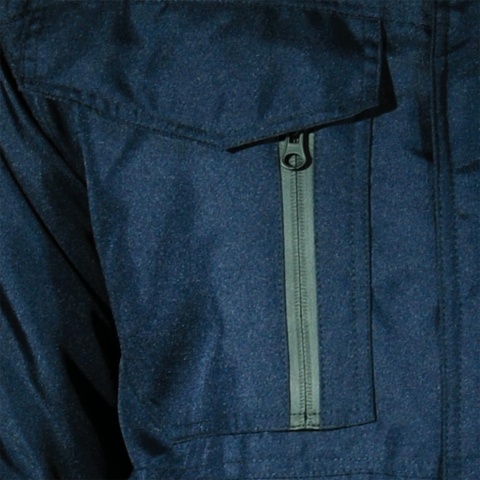 KURTKA OCHRONNA OCIEPLANA WIN-BLUBER PODSZEWKA POLAR ZAMEK NAPY TROCZKI, GRANATOWO-CZARNA