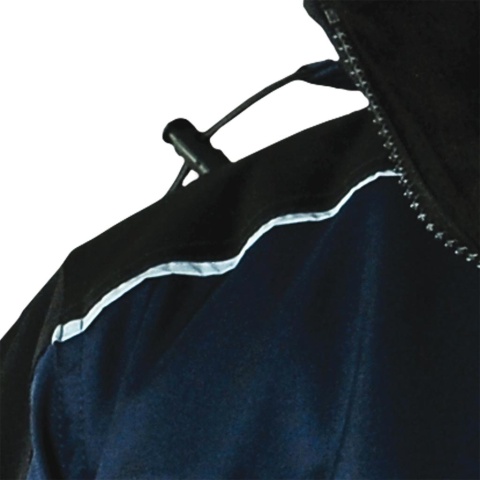 KURTKA OCHRONNA OCIEPLANA WIN-BLUBER PODSZEWKA POLAR ZAMEK NAPY TROCZKI, GRANATOWO-CZARNA