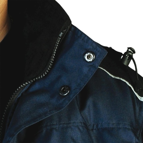 KURTKA OCHRONNA OCIEPLANA WIN-BLUBER PODSZEWKA POLAR ZAMEK NAPY TROCZKI, GRANATOWO-CZARNA