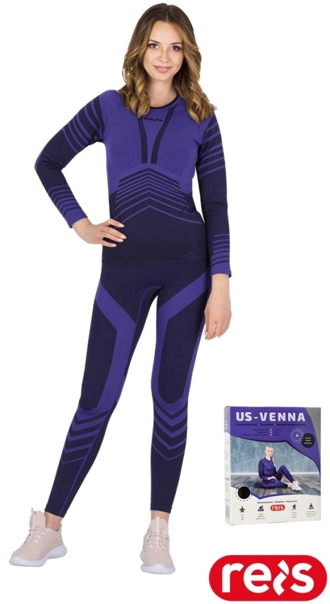 KOMPLET TERMOAKTYWNY VENNA BIELIZNA TERMOAKTYWNA DAMSKA FIOLETOWY IZOLACJA PRZED ZIMNEM