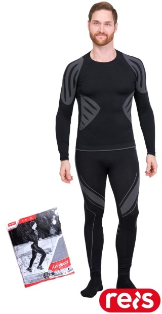 KOMPLET MĘSKI TERMOAKTYWNY BIELIZNA WARM CZARNO-SZARY