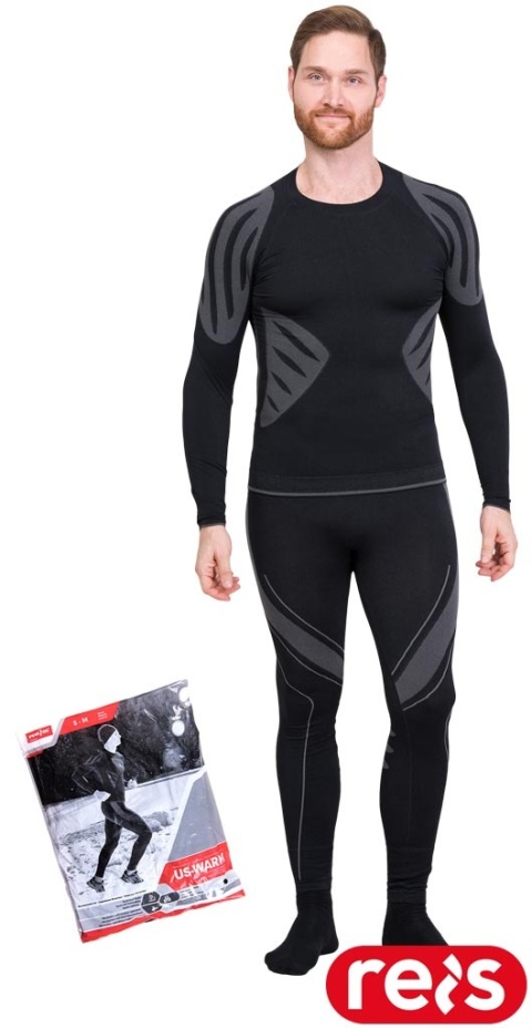 KOMPLET MĘSKI TERMOAKTYWNY BIELIZNA WARM CZARNO-SZARY