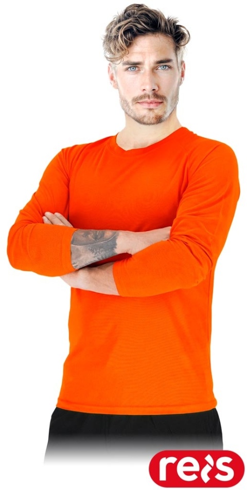 KOSZULKA Z DŁUGIM RĘKAWEM PORTO-LS Z SIATECZKI POMARAŃCZOWY