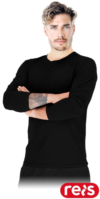 KOSZULKA Z DŁUGIM RĘKAWEM PORTO-LS SIATECZKOWY MATERIAŁ CZARNY