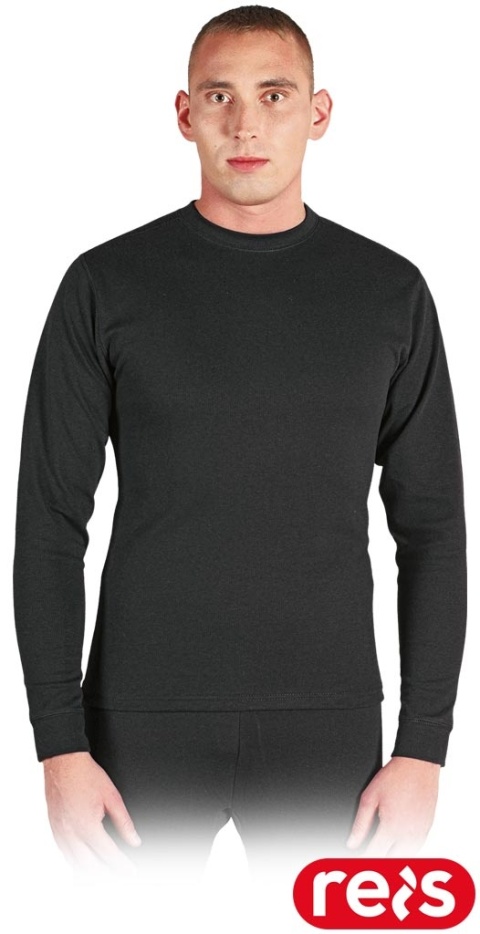 KOSZULKA ZIMOWA UU BAWEŁNIANA WCHŁANIA POT, ZAPEWNIA CIEPŁO, CZARNA