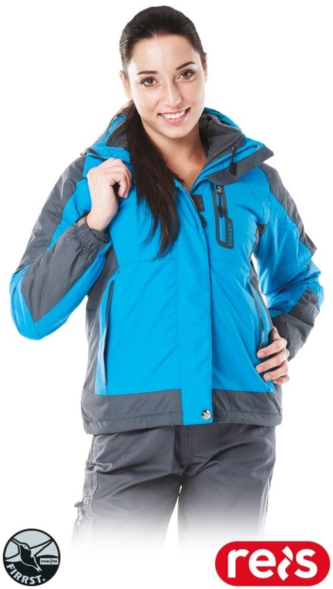 KURTKA OCHRONNA OCIEPLANA TREEFROG Z ODSUWANA PODPINKĄ 2W1 POLAR NIEBIESKO-SZARA