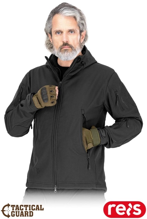 KURTKA OCHRONNA TACTICAL GUARD MOSS CZARNA SOFTSHELL