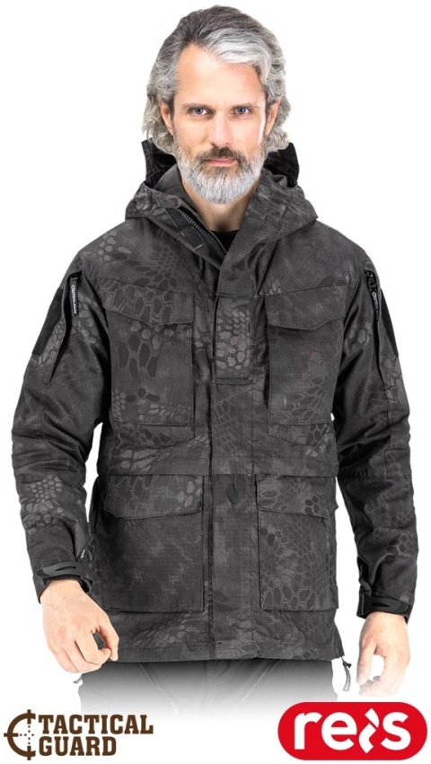 KURTKA OCHRONNA TG-VOLTURE TACTICAL GUARD, RIP-STOP ZABEZPIECZA PRZED ROZDARCIEM, CZARNO SZARA