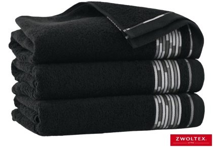 RĘCZNIK GRAFIK 70X140 BAWEŁNA EGIPSKA CZARNY