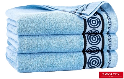 RĘCZNIK RONDO 50X90 CHŁONNY, PUSZYSTY, BAWEŁNA EGIPSKA JASNONIEBIESKI