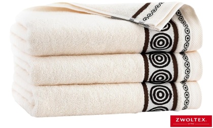 RĘCZNIK RONDO 50X90 CHŁONNY, PUSZYSTY, BAWEŁNA EGIPSKA ECRU