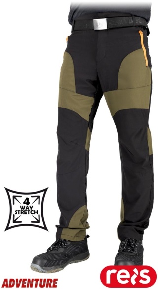 SPODNIE OCHRONNE DO PASA VENTURA, 4-KIERUNKOWY STRETCH ROZCIAGA SIĘ WE WSZYSTKICH KIERUNKACH CZARNO-ZIELONE