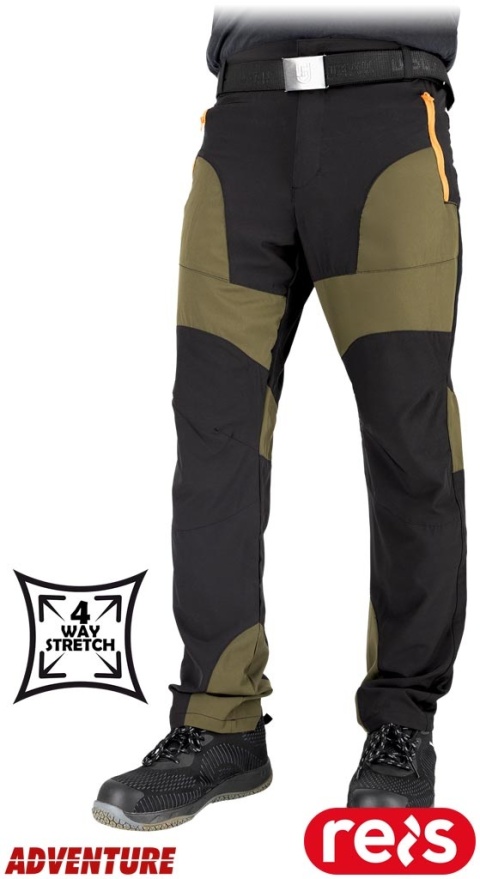 SPODNIE OCHRONNE DO PASA VENTURA, 4-KIERUNKOWY STRETCH ROZCIAGA SIĘ WE WSZYSTKICH KIERUNKACH CZARNO-ZIELONE