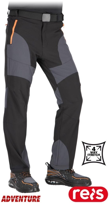 SPODNIE OCHRONNE DO PASA VENTURA, 4-KIERUNKOWY STRETCH ROZCIAGA SIĘ WE WSZYSTKICH KIERUNKACH CZARNO-SZARE