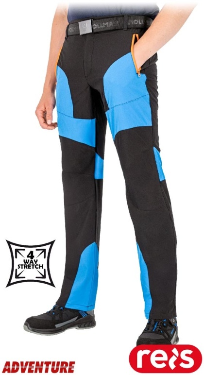 SPODNIE OCHRONNE DO PASA VENTURA, 4-KIERUNKOWY STRETCH ROZCIAGA SIĘ WE WSZYSTKICH KIERUNKACH CZARNO-NIEBIESKIE