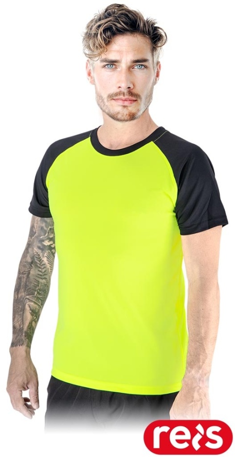 T-SHIRT BILBAO Z SIATECZKI ZÓŁTO-CZARNY