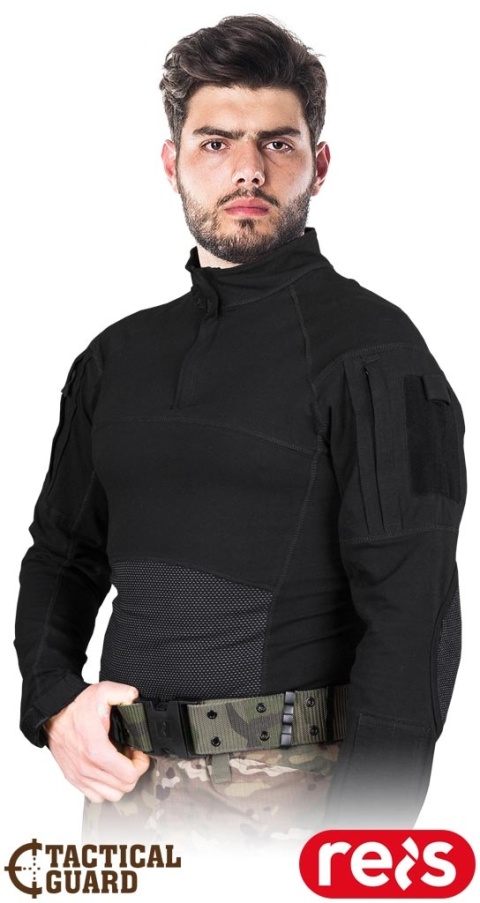 T-SHIRT MĘSKI Z DŁUGIM RĘKAWEM TACTICAL GUARD OSPREY SURVIVAL CZARNY