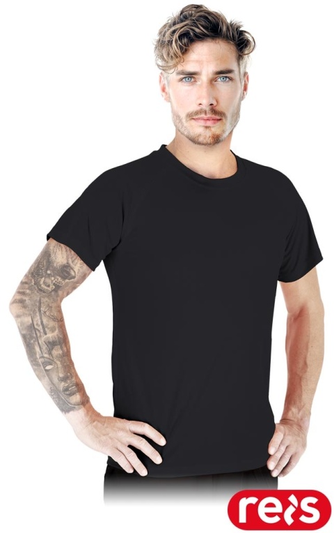 T-SHIRT PORTO-SS SIATECZKOWY MATERIAŁ CZARNY