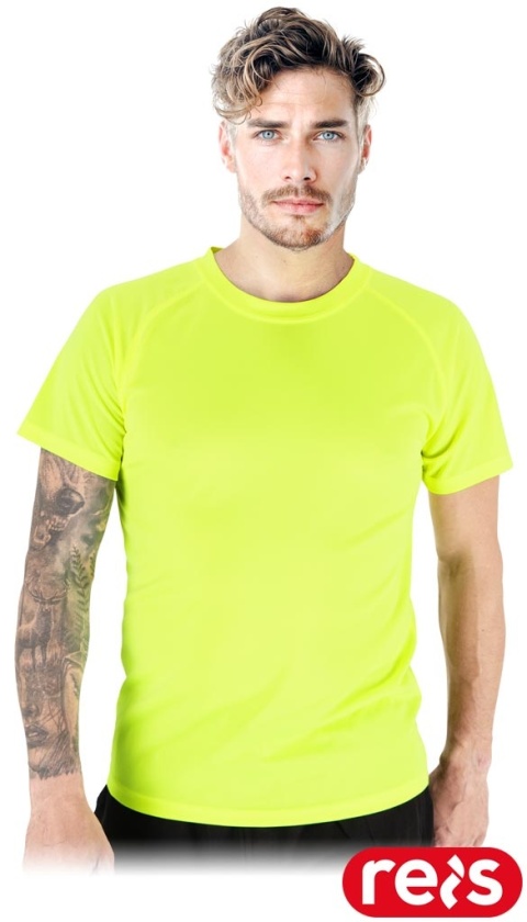 T-SHIRT PORTO-SS SIATECZKOWY MATERIAŁ ZÓŁTY